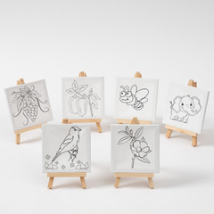 子供のDIYの絵の棚のアイデアのミニの油絵の板の小学生の手作りの落書きの画板の手描きのスタンド