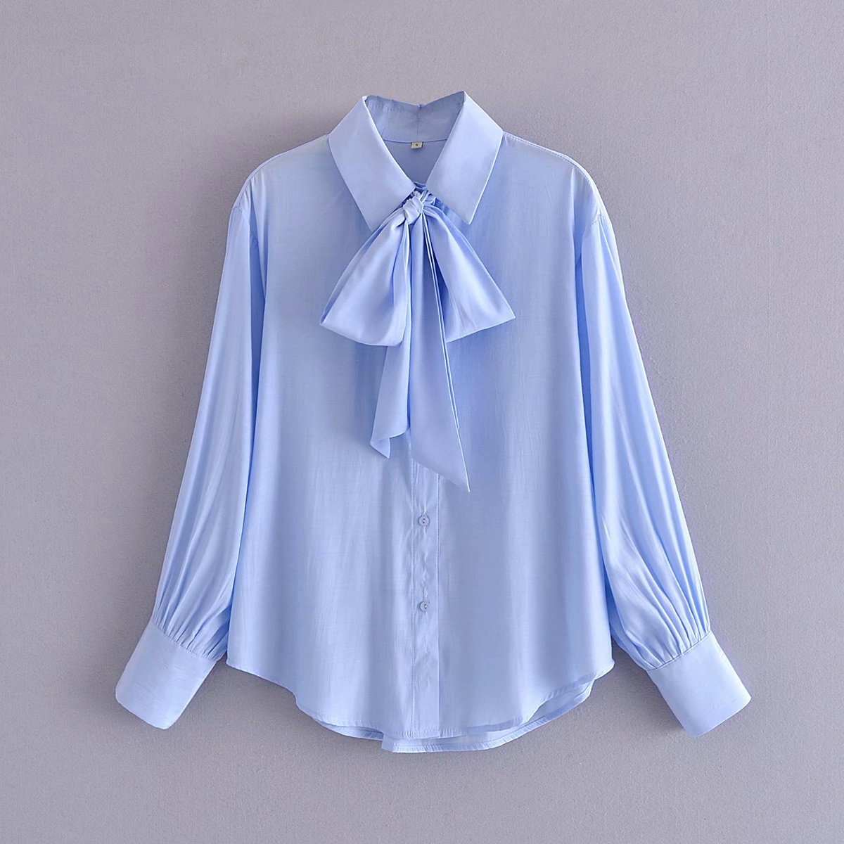 women s pure color bow blouse nihaostyles clothing wholesale NSAM77878