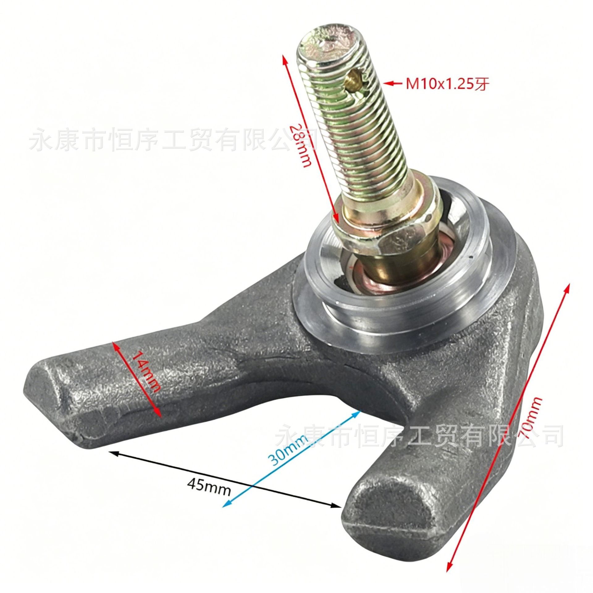 Atv Go-Kart Off-Road Beach Vehicle Lower Anti-Loosening Ball Joint Swing Arm Connection M10 Triangle Ball Joint Custom Modified Vehicle