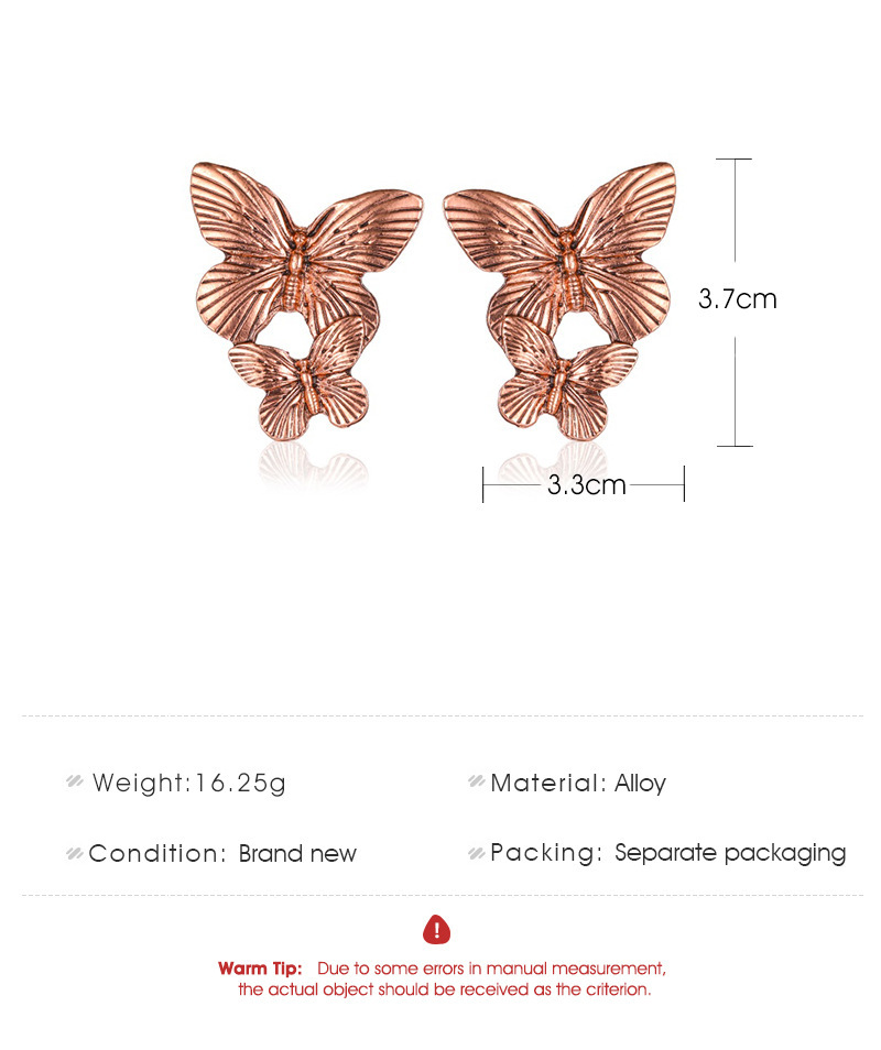 Double Butterfly Fashion Exaggerated Creative Temperament Earrings display picture 2