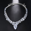 Accessory, advanced necklace, Amazon, diamond encrusted, bright catchy style, high-quality style