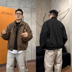高品质男士百搭宽松舒适简约纯色高级感商务潮流韩版痞帅休闲夹克