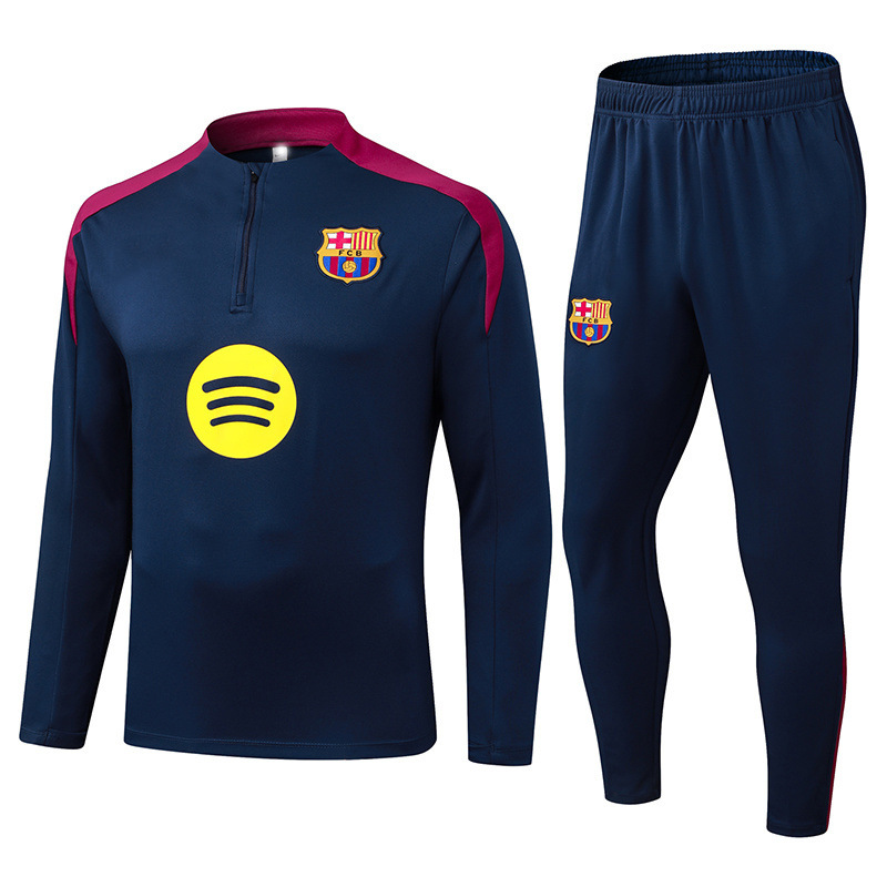Barça camiseta de entrenamiento de fútbol adulto hombre niño juego de invierno Barça juego de manga larga número de impresión