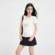 Jiyou White Shoulder Texture Letter Embroidered Short-sleeved T-shirt Women's 2025 Summer New Slim-fit Round Neck Top