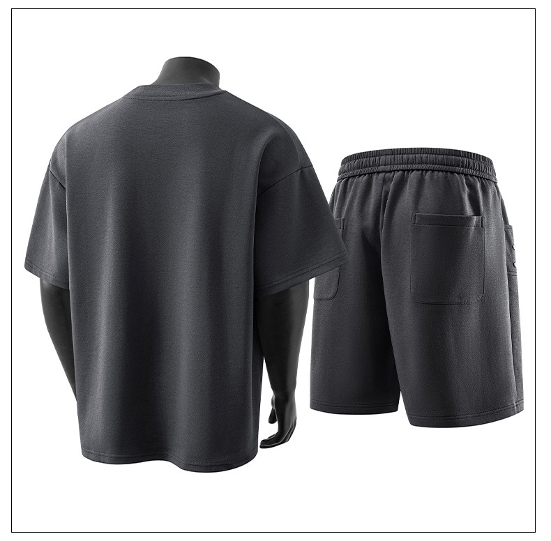 Men's Short Sleeved Suit Cleanfit Crew Neck T-Shirt High Street Patchwork 3D Studs Premium Feel_viptrois.com