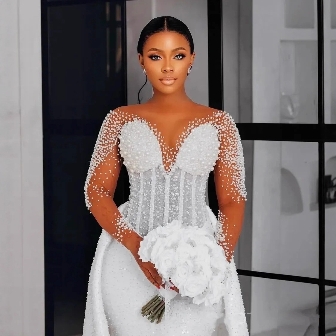 2026 European and American Cross-Border Foreign Trade Wedding Dress Amazon Sexy Spaghetti Strap V-Neck Dress Wedding Dress Evening Dress