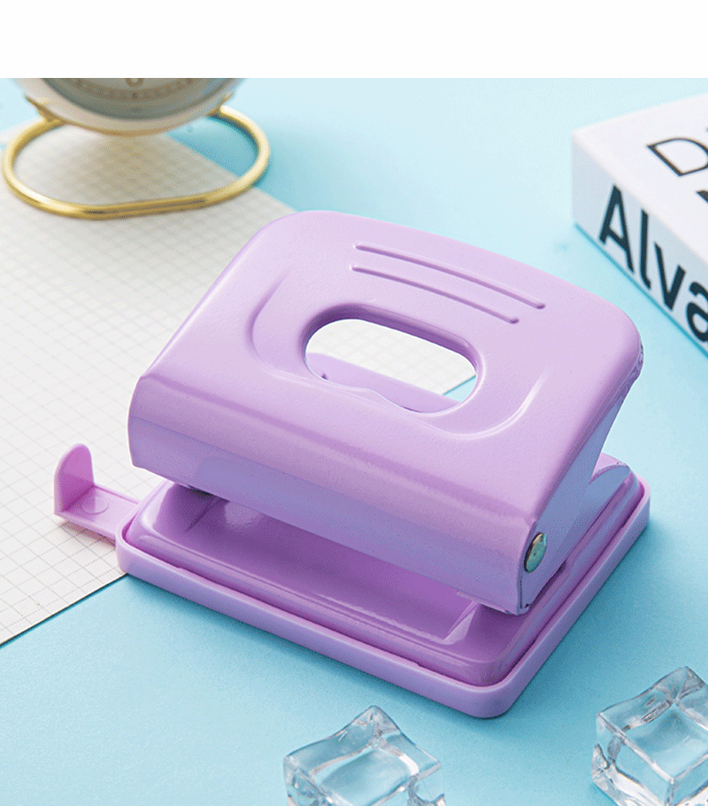 1 Piece Quantity Class, School Occasion Plastic Material Simple Solid Color Note Loose-leaf Manual Labor-saving Punching Machine