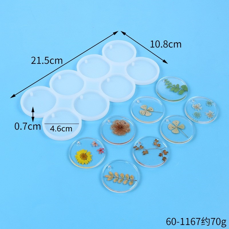 Di Cristal epoxi molde de mariposa Ronda Oval con agujero colgante pendientes bolsa colgante llavero molde de silicona