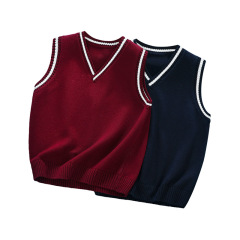 兒童馬甲春秋外穿男童針織棉線毛坎馬夾英倫學院校服女童背心