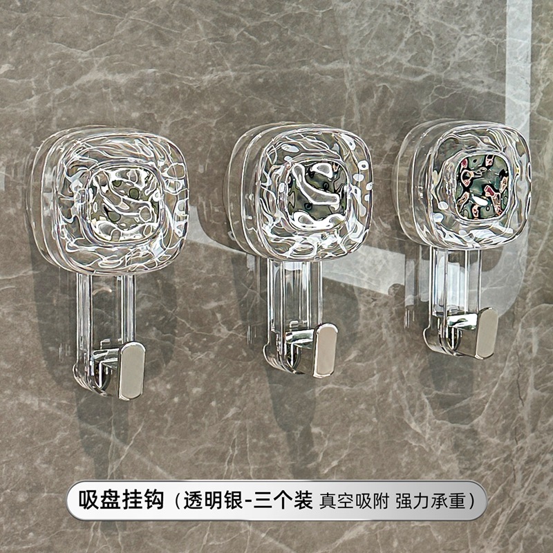 Gancho de ventosa giratoria fuerte vacío sin perforación fuerte gancho adhesivo de carga puerta de cocina detrás de la pared del baño