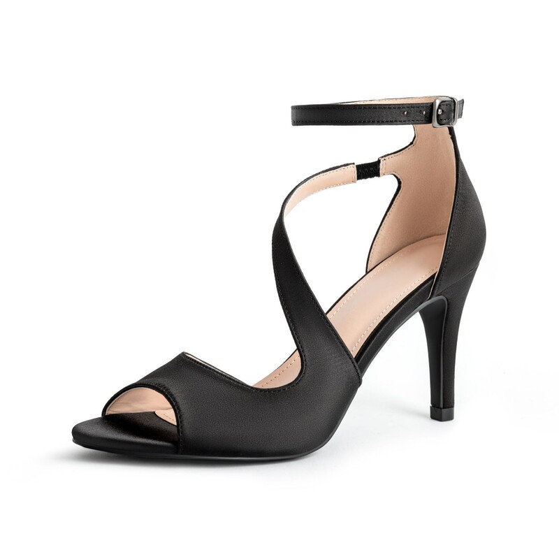 Ready Stock High Heels Women's Summer Sandals New European and American Large Size Waterproof Platform Sandals Fish Mouth Stiletto Strap Black Flats