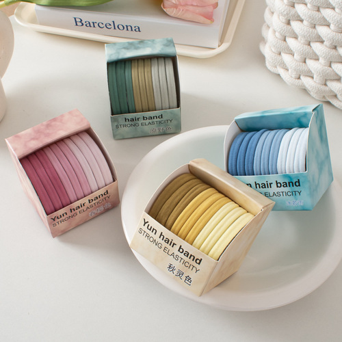 New gradient colorful box package hair tie headband simple hair clip hair tie hair accessory wholesale Korean/Japanese hair accessories