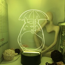 创意3D小夜灯龙猫合集照LED立体七彩智能蓝牙音箱礼品床头睡眠灯.