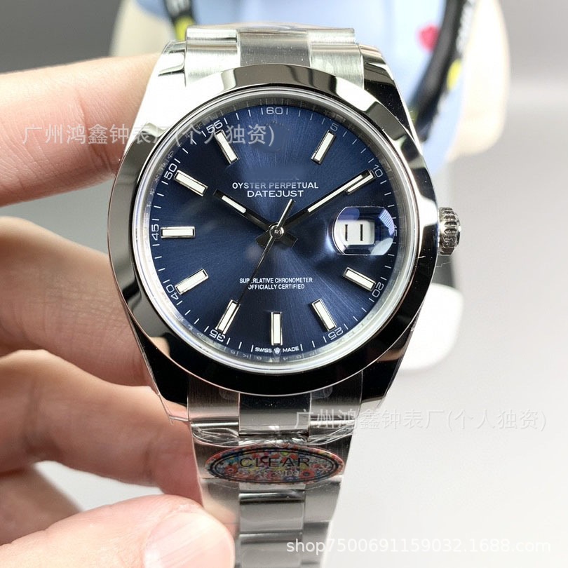 comercio exterior transfronterizo Oyster Registro de movimiento constante Reloj de apertura verde oliva Registro de hombre Reloj mecánico automático al por mayor
