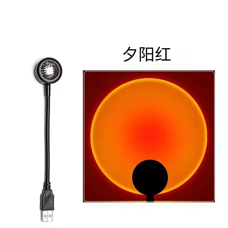 Lámpara de Noche de Atardecer USB Portátil con Luz Cálida para Dormitorio image 12