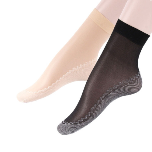 Short stockings velvet steel stockings summer thin socks women's skin color breathable cotton bottom stockings mid-calf women's socks wholesale