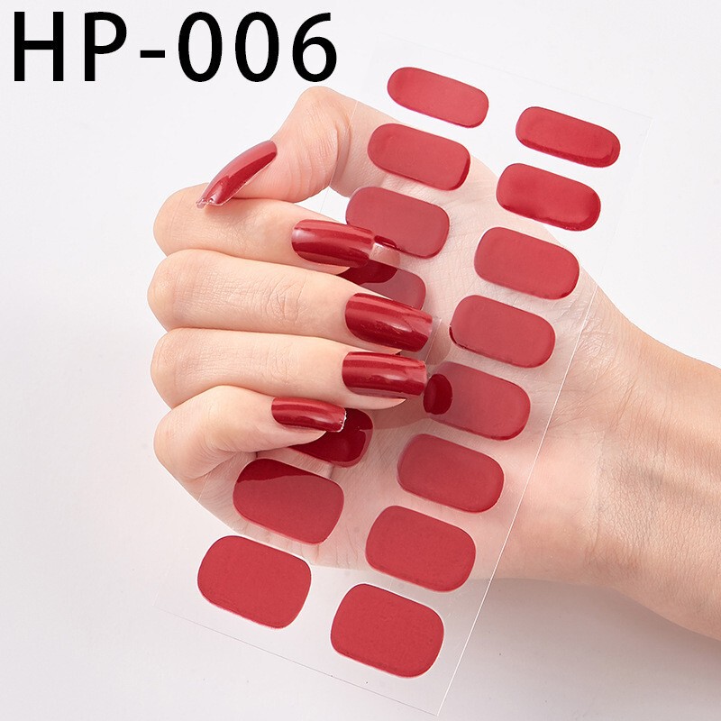 Cross-border Gel UV Nail Sticker Semi-curing Phototherapy Nail Sticker Full Sticker Waterproof Durable Simple Style Gel Soft Nail Sticker