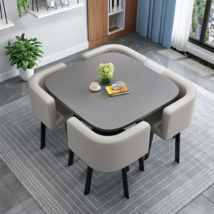 Simple Commercial Leisure Table and Chair Combination Shop Negotiation Table Office Reception Small Round Table Home Dining Table