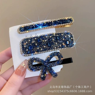 蝴蝶结水钻碎发发夹后脑勺高端刘海夹侧边夹时尚气质发卡网红新款