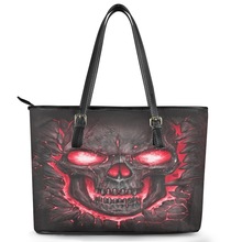 万圣节骷髅头熔岩数码印花女士手提包速卖通热卖时尚欧美外贸女包