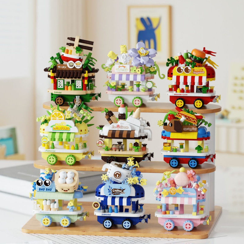 Chao Le Chuang 7543-7551 Mobile Food Truck Micro Building Blocks City Food Burger Coffee Hot Sale Chao Le Chuang 7543-7551 Mobile Food Truck Micro Building Blocks City Food Burger Coffee Hot Sale