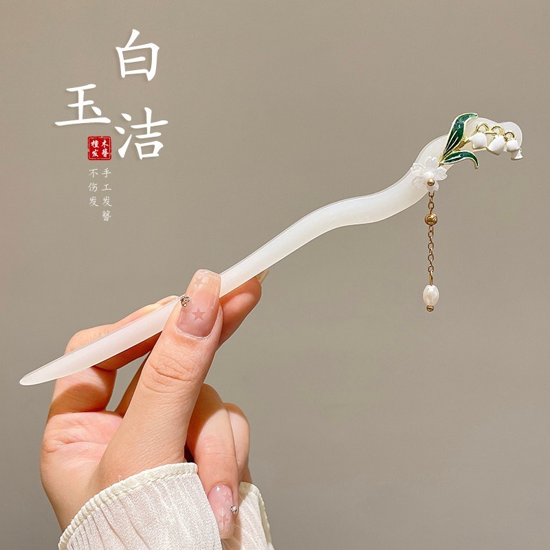 Clipper de cabello de flores de estilo antiguo, temperamento femenino de alto nivel, temperamento versátil, clipper de cabello de estilo chino, clipper de cabello de cabeza posterior.