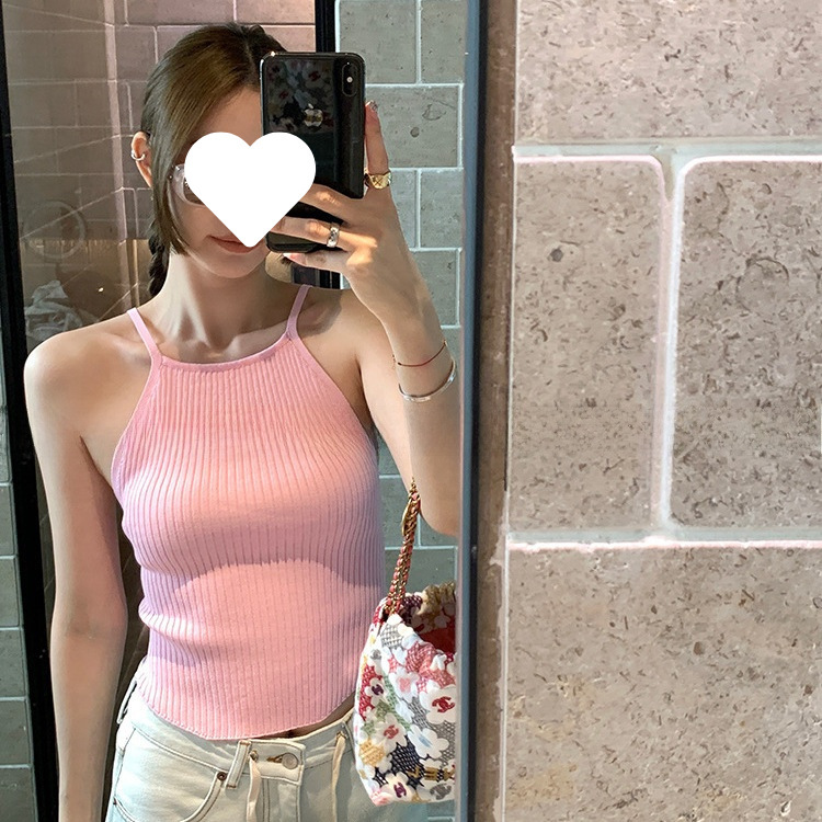 [in stock] 13 Women's Camisole Knitted Vest Square Neck with Base Cool Hot Girl Slim Top