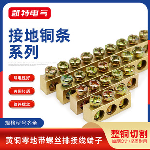 3 holes -20 holes brass bar 6*8 with screws 7*11 zero ground connection terminal 8*12 bus distribution box cabinet