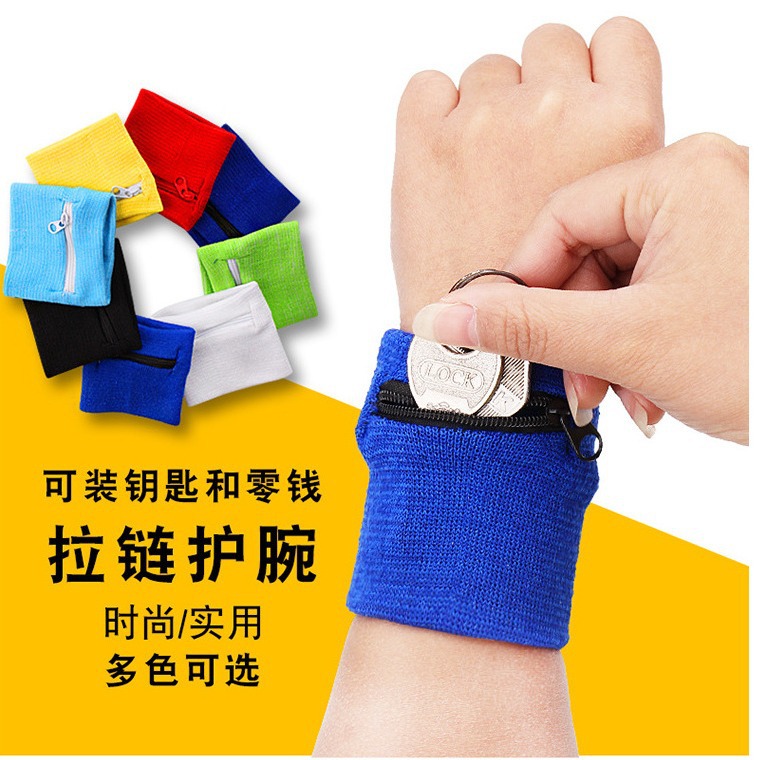 Flat Wristband Logo Adult Zipper Wristband Fitness Sports Personality Wristband Key Change Wristband