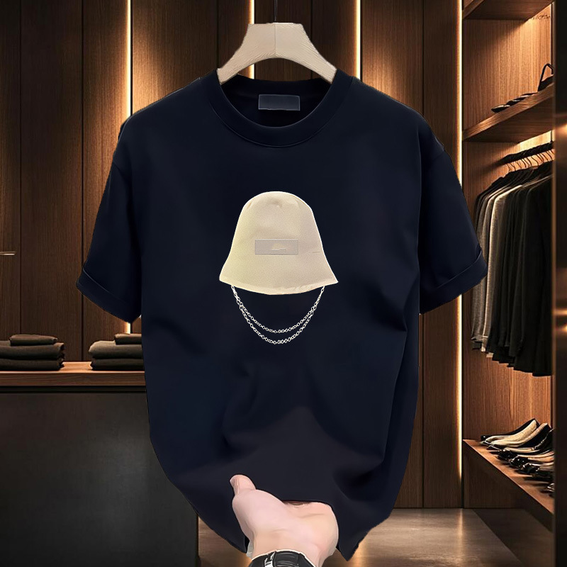 Men's Cotton T-shirt Round Neck Short Sleeve Loose Fit Basic Tee_voghion.com