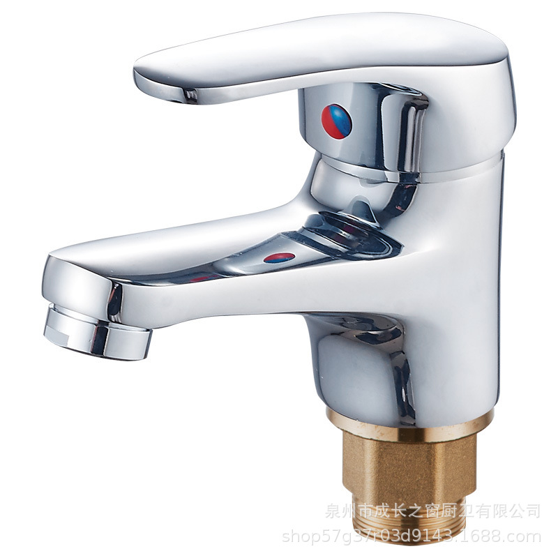 Grifo Mezclador para Lavabo de Un Solo Agujero, Cobre, para Agua Fría y Caliente, para Baño
