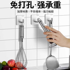 Stainless steel hooks, no punching, wall hanging, traceless, strong adhesive hooks, wall racks, clothes hooks behind bathroom doors, storage hooks