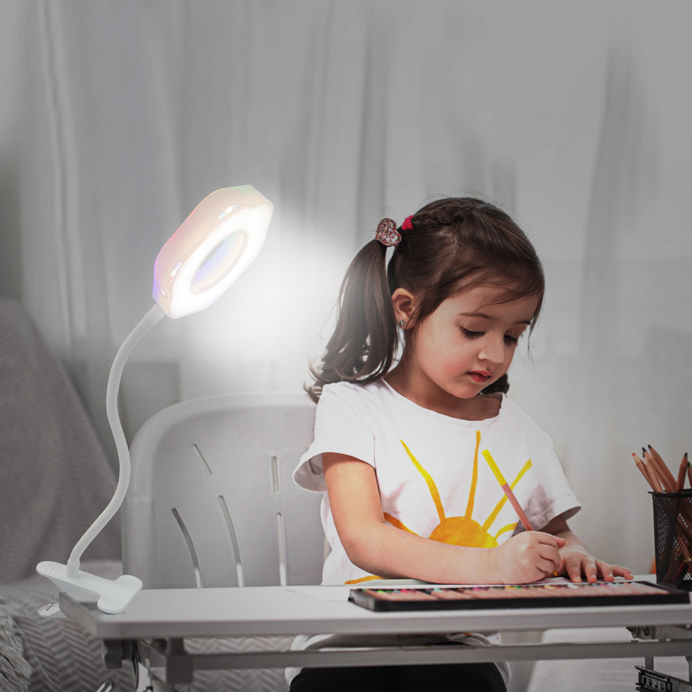新款私模夹子led台灯调光调色护眼书桌学生宿舍伸缩折叠学习台灯