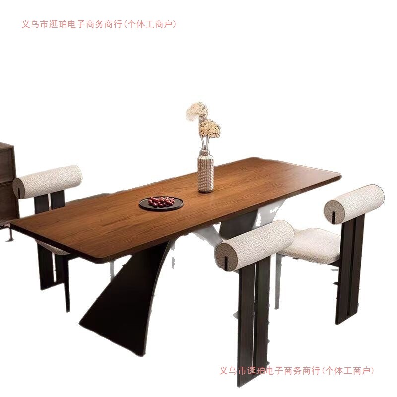 实木餐桌法式复古书桌长方形原木客厅家用北欧简约现代小户型饭桌|undefined