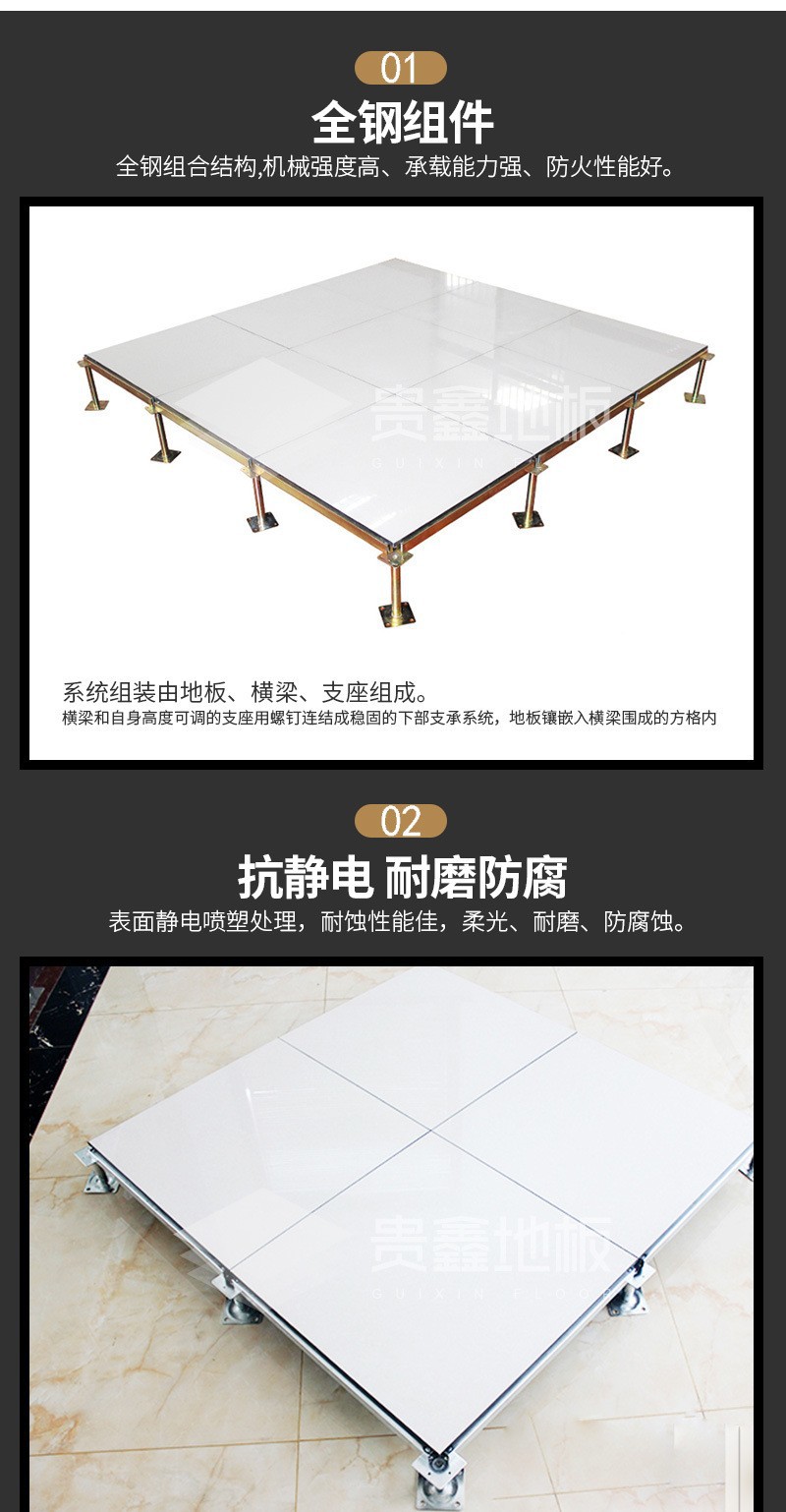 陶瓷面全钢防静电地板学校办公楼抗静电高架空瓷砖面活动地板定制-阿里巴巴