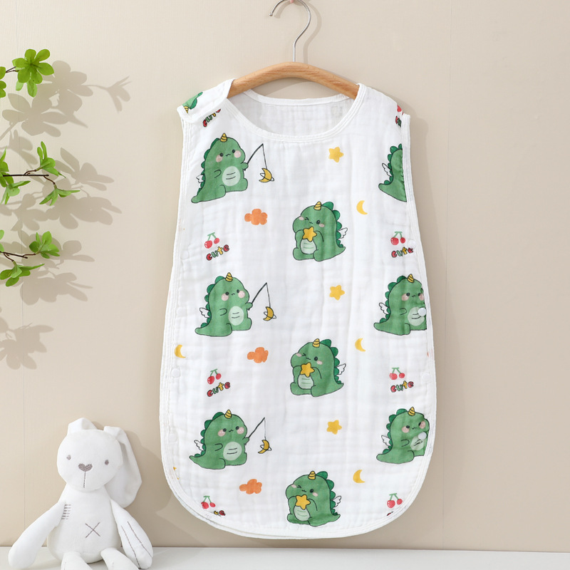 Baby Vest Sleeping Bag Children's Gauze Sleeping Bag Newborn Baby Anti-Kick Quilt Seersucker Sleeping Bag Summer Soft and Absorbent