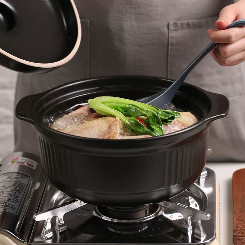 Горшок Kangshu Sand Pot, устойчивый к высоким температурам, для тушения, варки супа в японском стиле, прямой керамический горшок Minghuo Boil, большой вместительный суповой горшок из камня