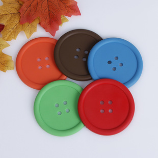 Hot Selling Creative Glue Button Coaster Pure Color Simple Soft Glue Insulated Tea Coaster Desk Non-Slip Water Coaster