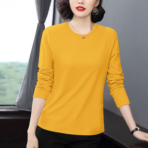 Midlife mother long-sleeve T-shirt women's top spring and autumn women's clothing base shirt middle-aged autumn clothes