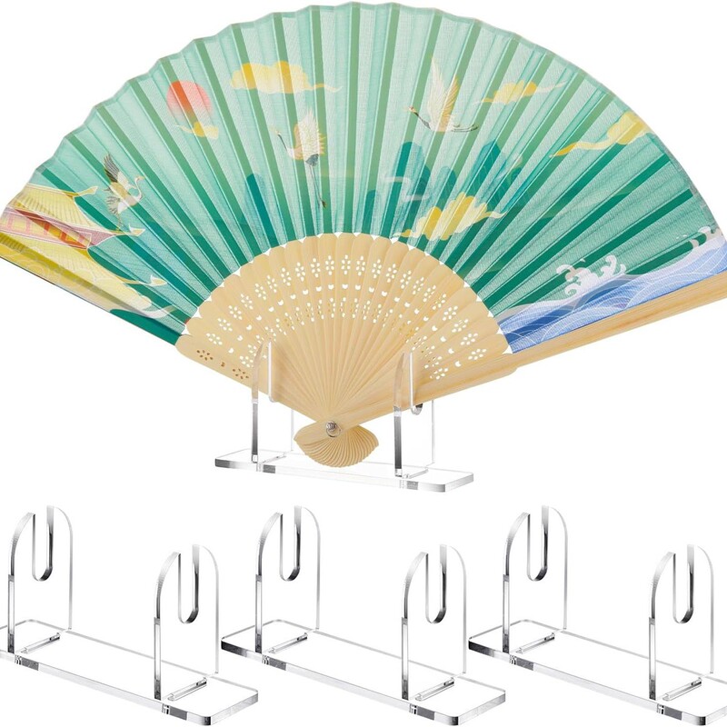 Acrylic Fan Display Stand Japanese Chinese Folding Hand Fan Stand Easel Display Base Fan Storage Rack
