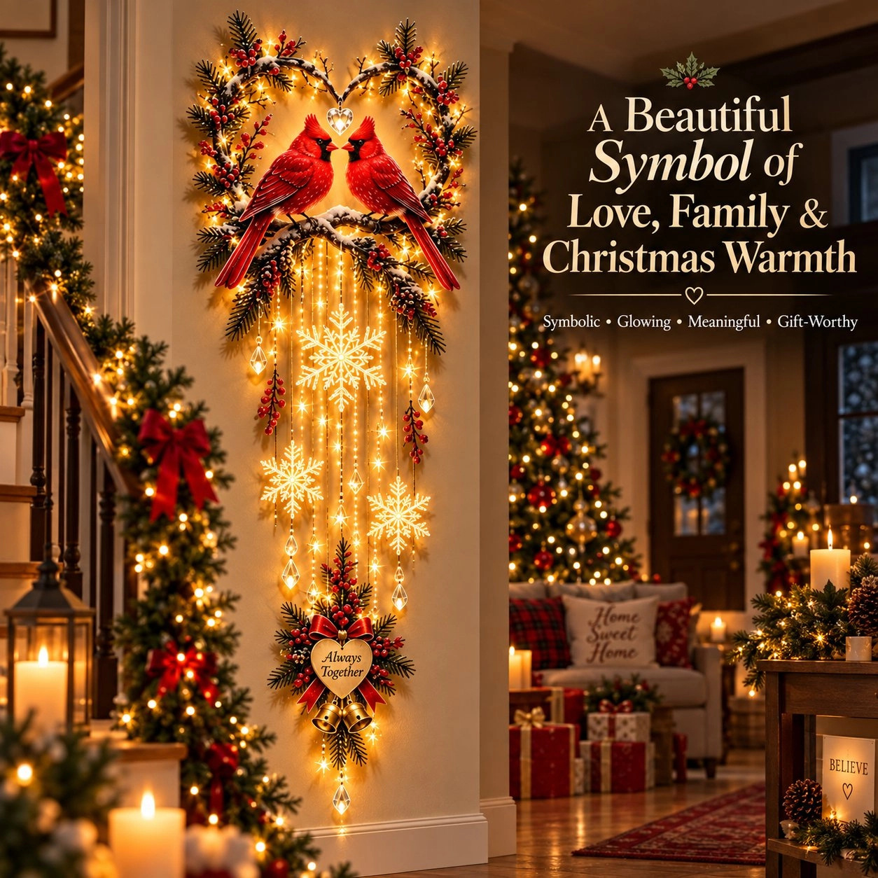 Decoración de Pared Luminosa del Nacimiento de Acrílico para Navidad