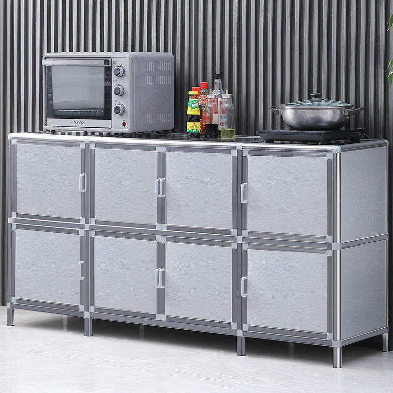 厨房不锈钢灶台柜煤气瓶收纳储物柜子碗柜餐边柜一体式橱柜置物柜