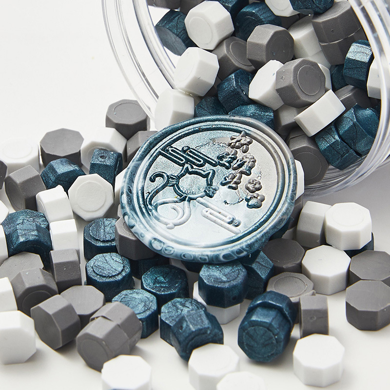 Cera de pintura al fuego, juego completo de sellos de pintura al fuego, octogonal, transparente, colorido, bolsa de colores mezclados, cera, venta al por mayor barata