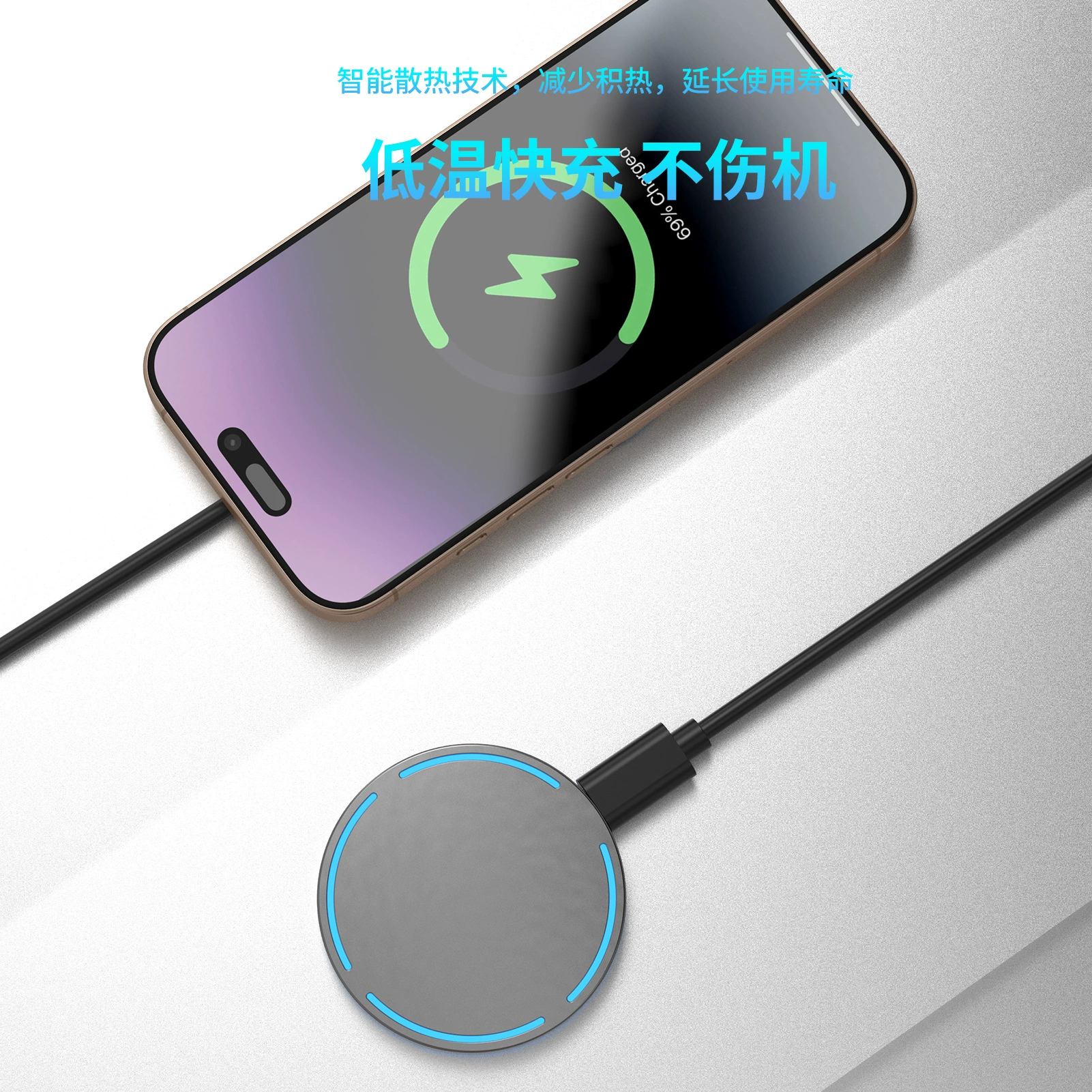 Apple, samsung, metal double-sided charger, 15W