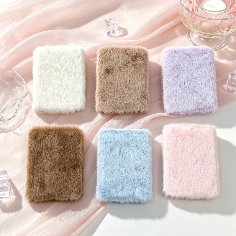 In-stock rectangular plush makeup mirror DIY cute cartoon portable small mirror with folding design and hanging hole for bags In-stock rectangular plush makeup mirror DIY cute cartoon portable small mirror with folding design and hanging hole for bags