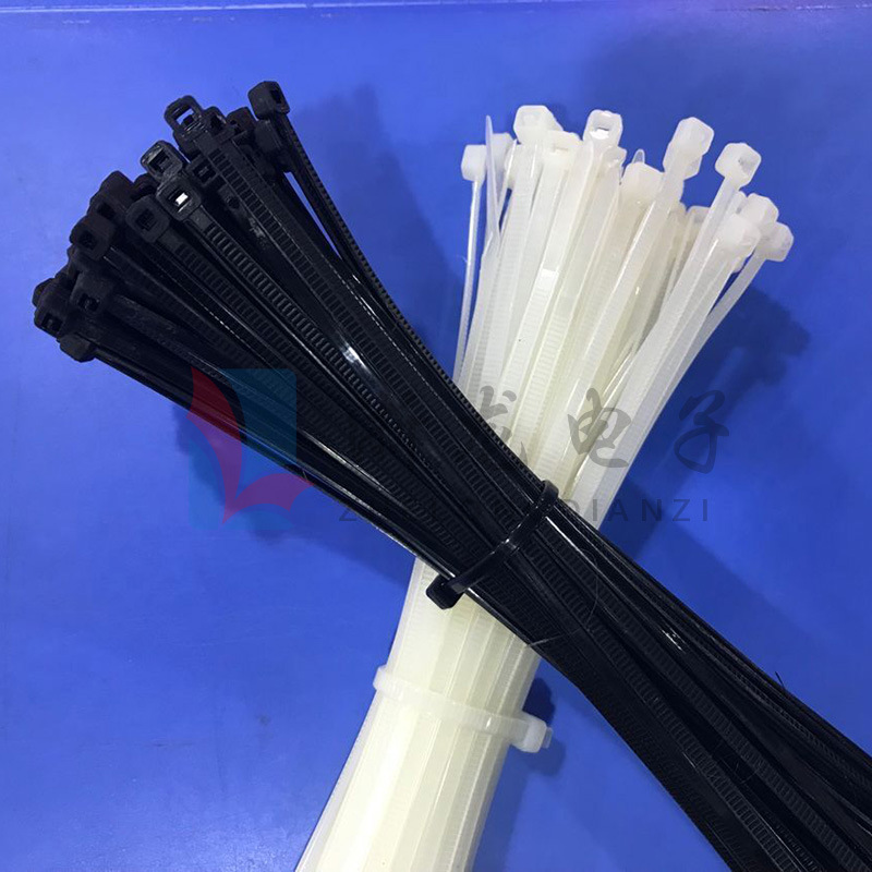 自锁式尼龙扎带 电缆线整理扎线带 固定塑料捆带线束带 白/黑色