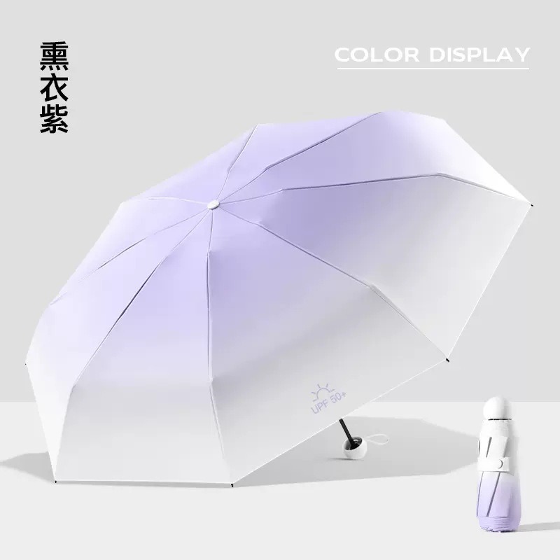 Cápsula paraguas protección solar Protección UV paraguas reforzado de ocho huesos paraguas cinco veces pequeña sombrilla portátil