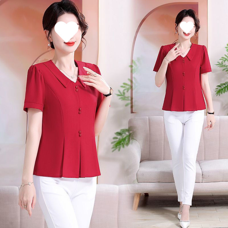 Fashionable shiffon summer short sleeve T-shirt