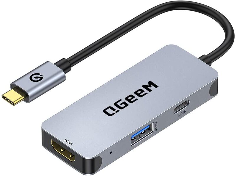 QGeeM 3 in 1 docking station multifunction converter typeC hub hub to HDMI/PD100W/USB
