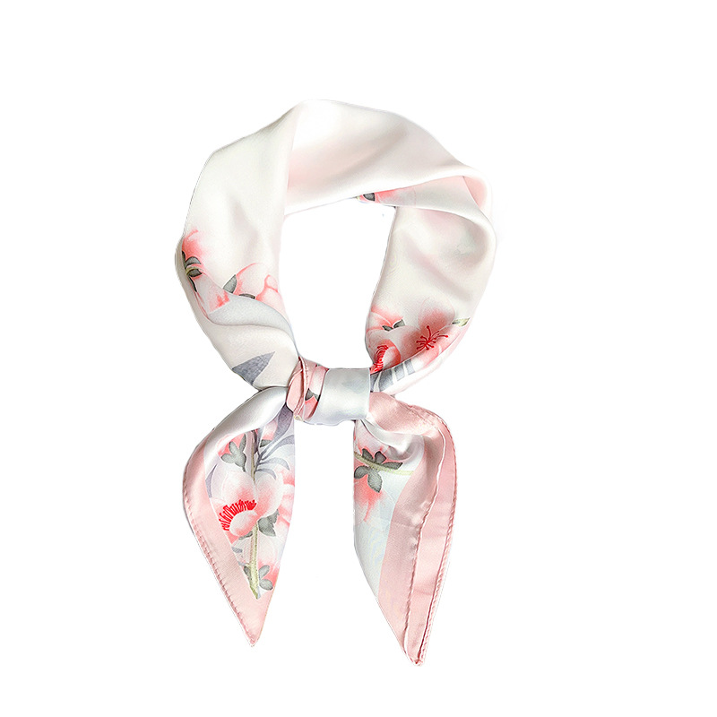 Bufanda cuadrada de moda de estilo moderno simple, nueva bufanda de ropa profesional fresca pequeña, bufanda cuadrada de seda de imitación de temperamento para mujer